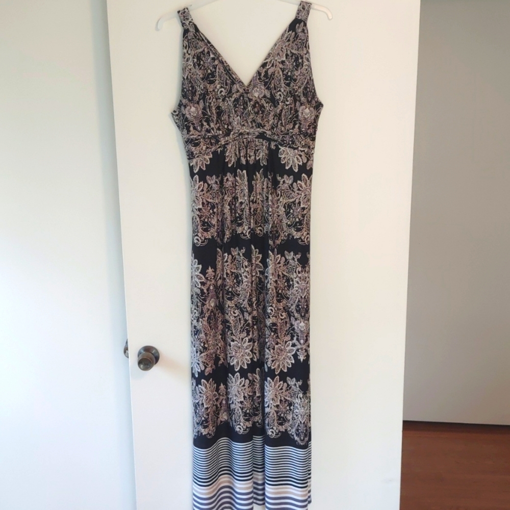 Size 10 Metaphor Maxi Dress, black/tan